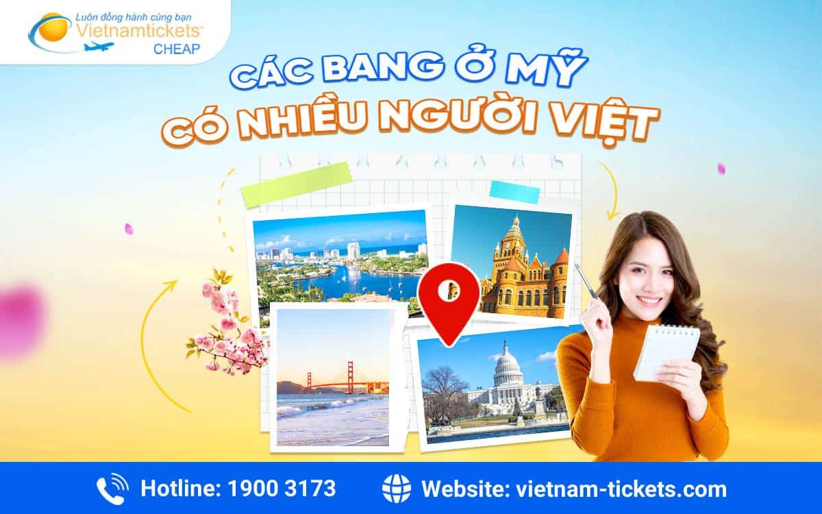 Các bang ở Mỹ có nhiều người Việt