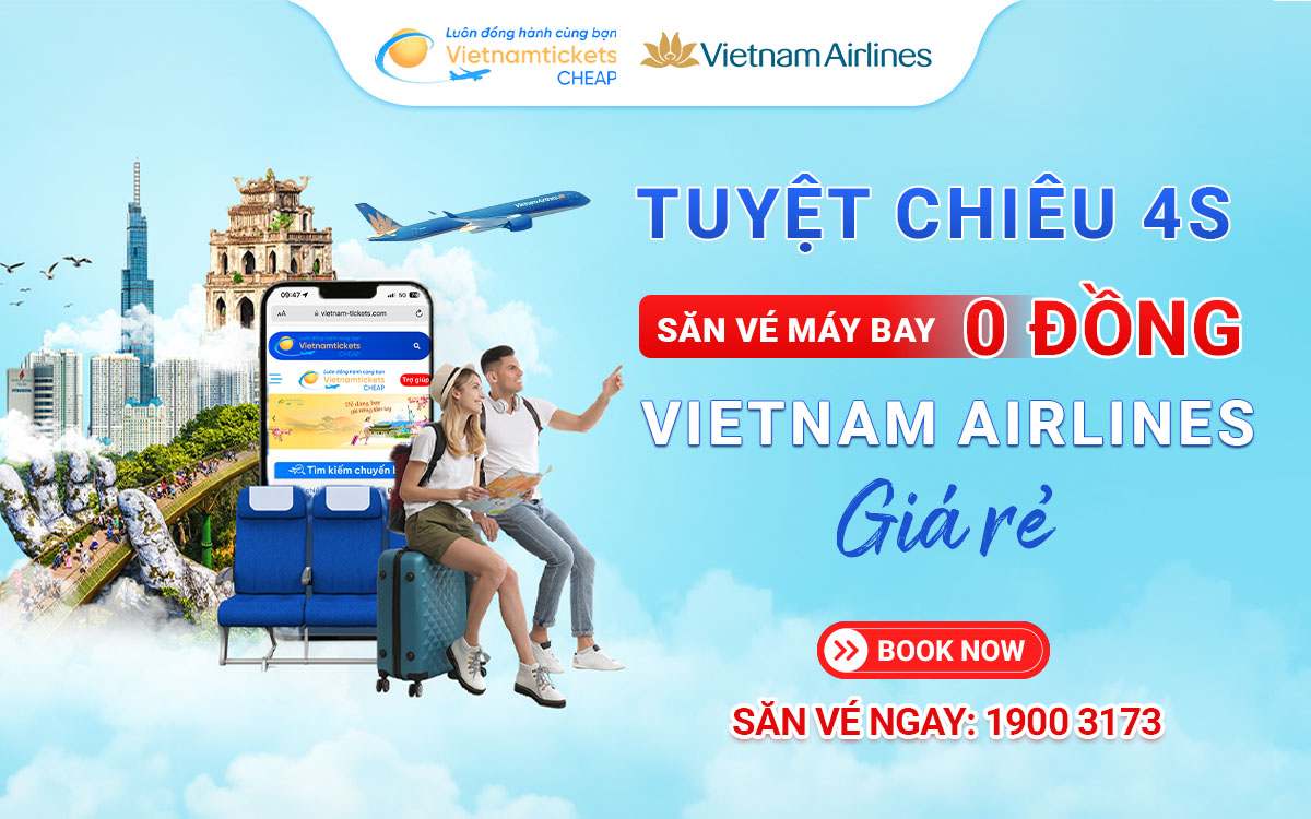 vé máy bay 0 đồng Vietnam Airlines