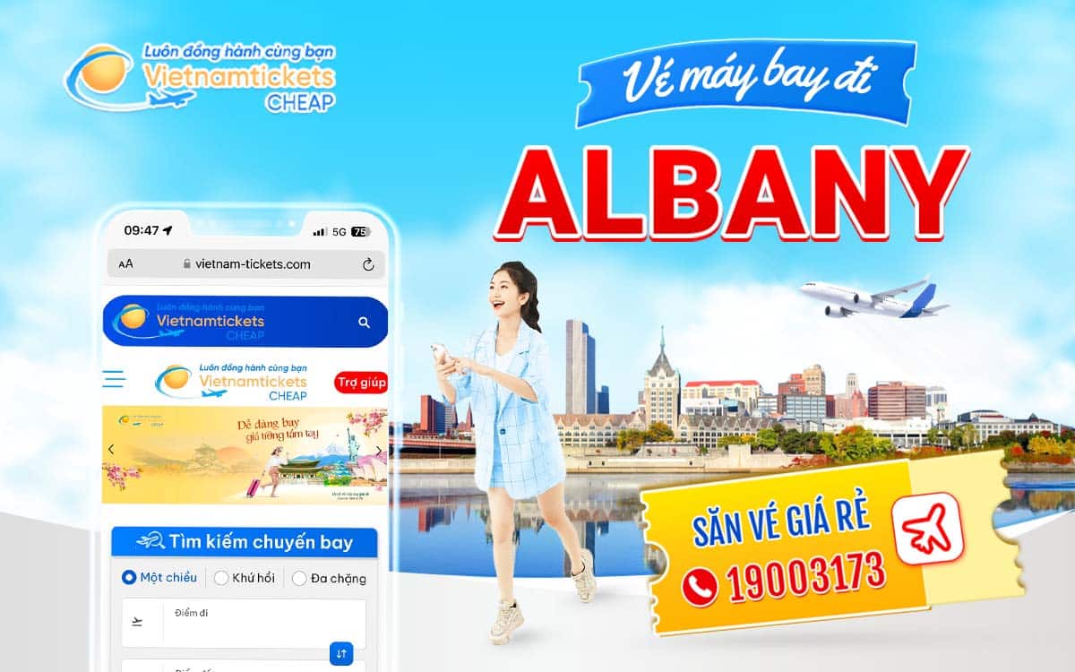 vé máy bay đi Albany