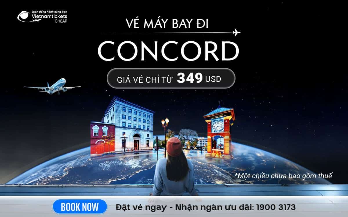 vé đi concord ve may bay di concord