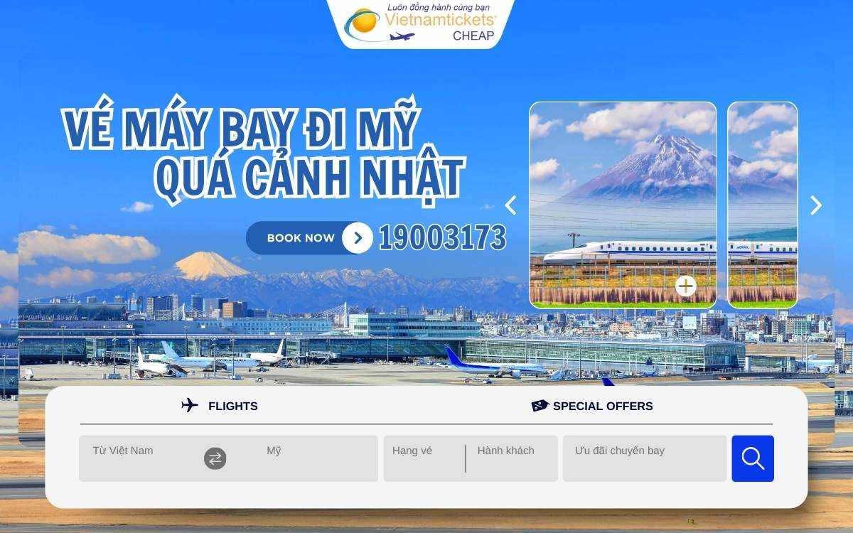 Vé máy bay đi Mỹ quá cảnh Nhật