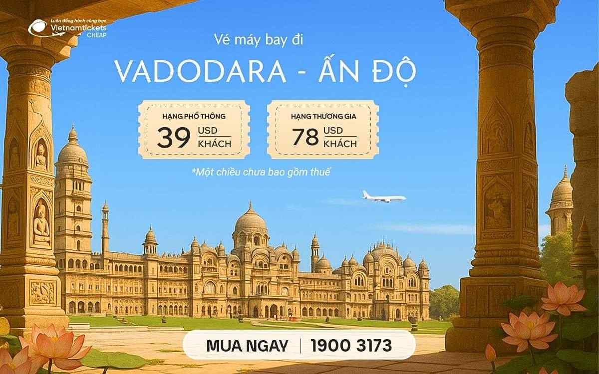 ve may bay di vadodara