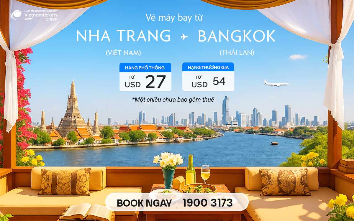 ve may bay nha trang bangkok
