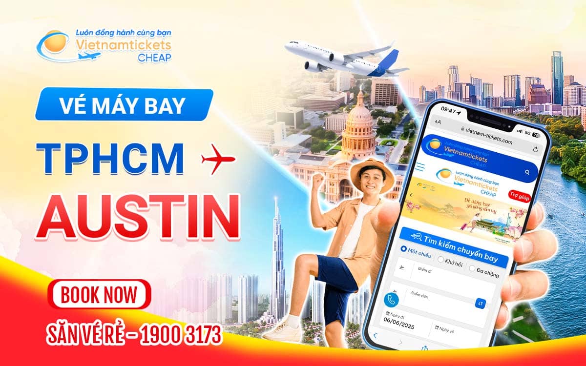 vé máy bay TPHCM đi Austin