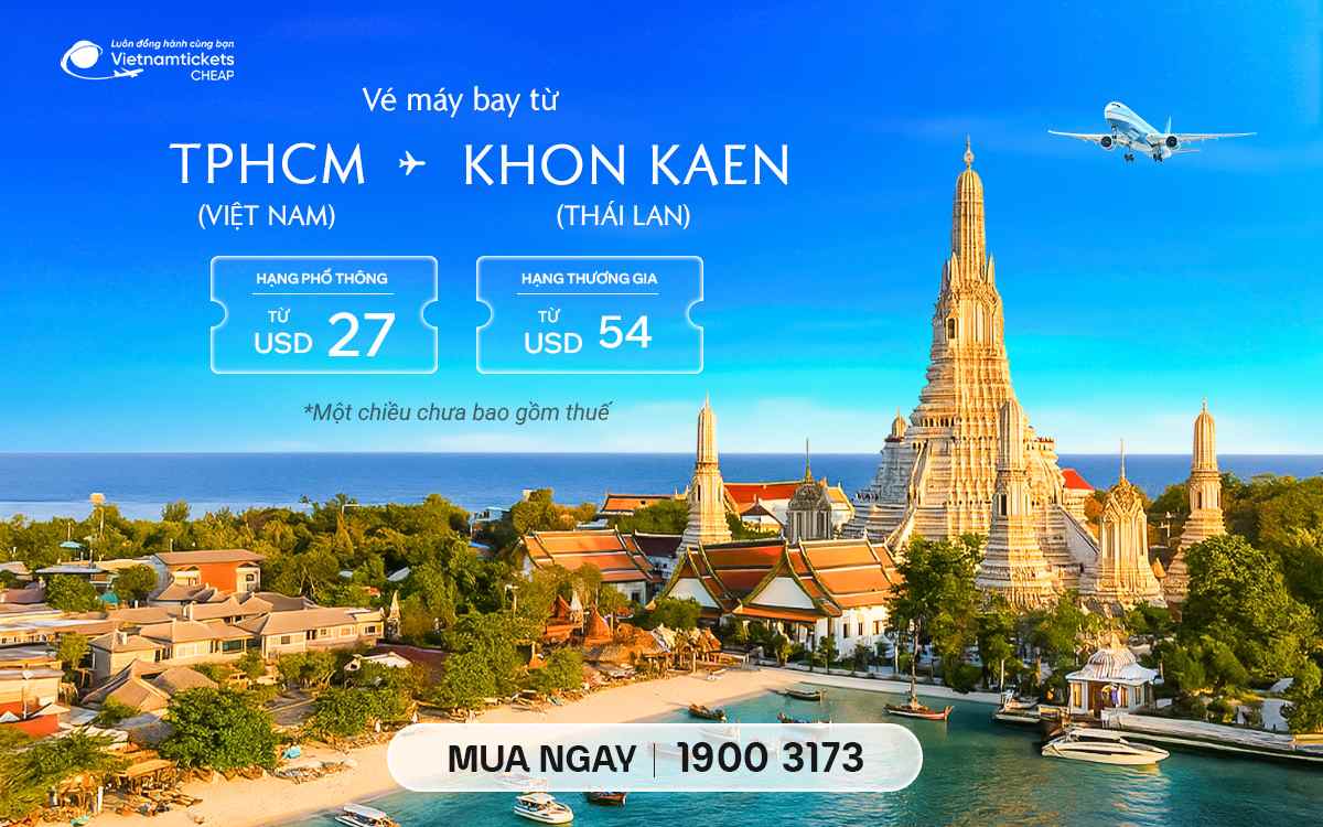 ve may bay tphcm di khon kaen