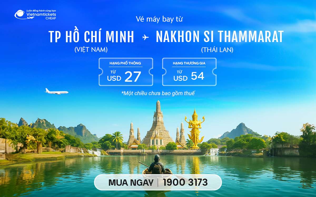 vé từ tphcm đi nakhon si thammarat ve may bay tphcm di nakhon si thammarat