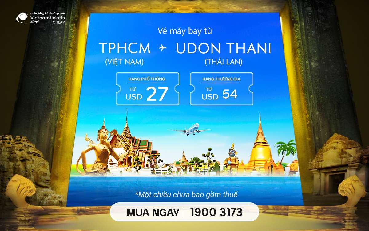 ve may bay tu tphcm di udon thani
