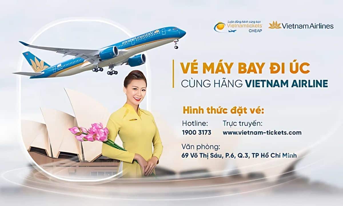 vé máy bay đi Úc Vietnam Airlines